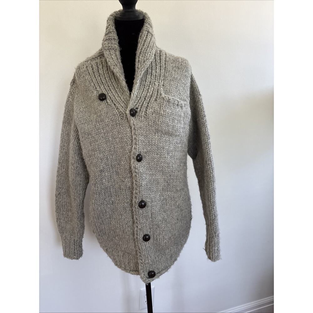 Canadian Sweater Co 100% Wool Hand Knit Sweater Cowichan Style PNW Dude | 42